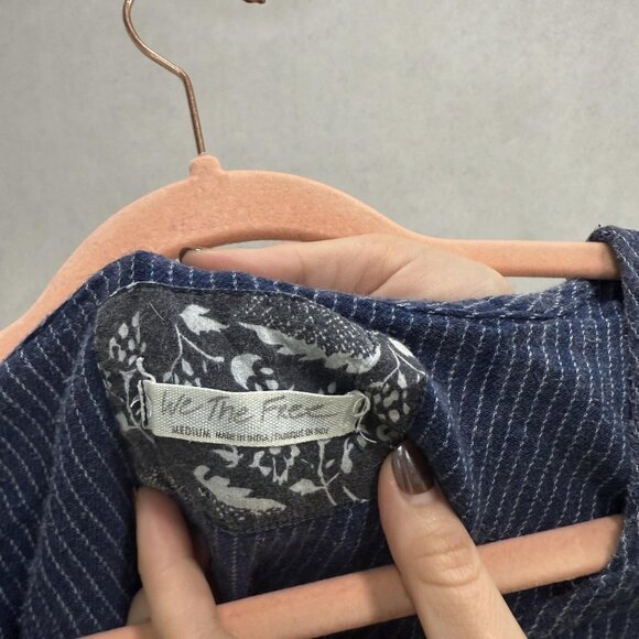 We The Free by Free People Dress Womens Medium Blue Sleeveless Raw Hem Boho - Picture 2 of 9